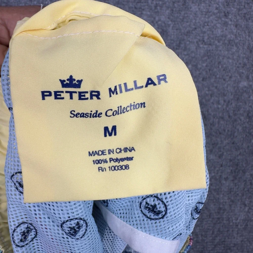 Peter Millar Seaside Collection Swim Trunks Mens M Blue Shark Coral‎ Vacation